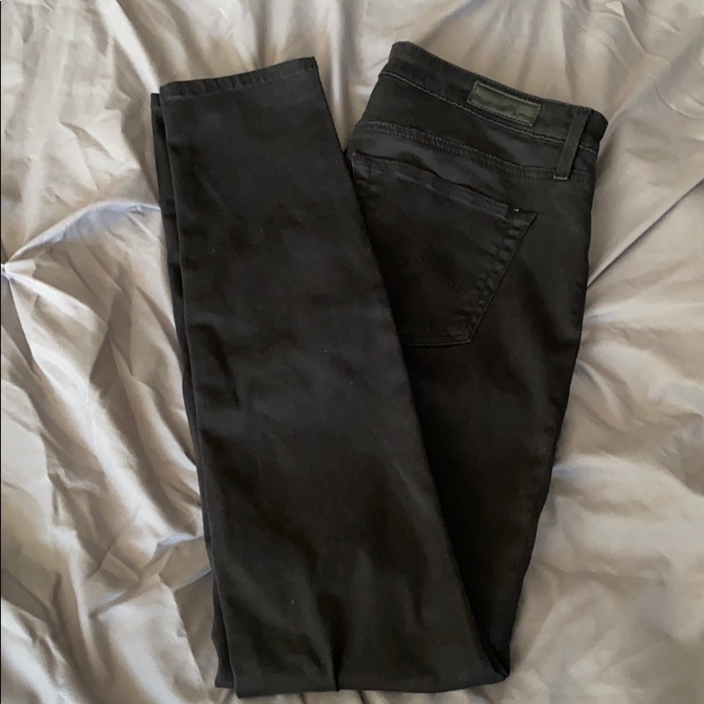 AG legging ankle pants, sateen black